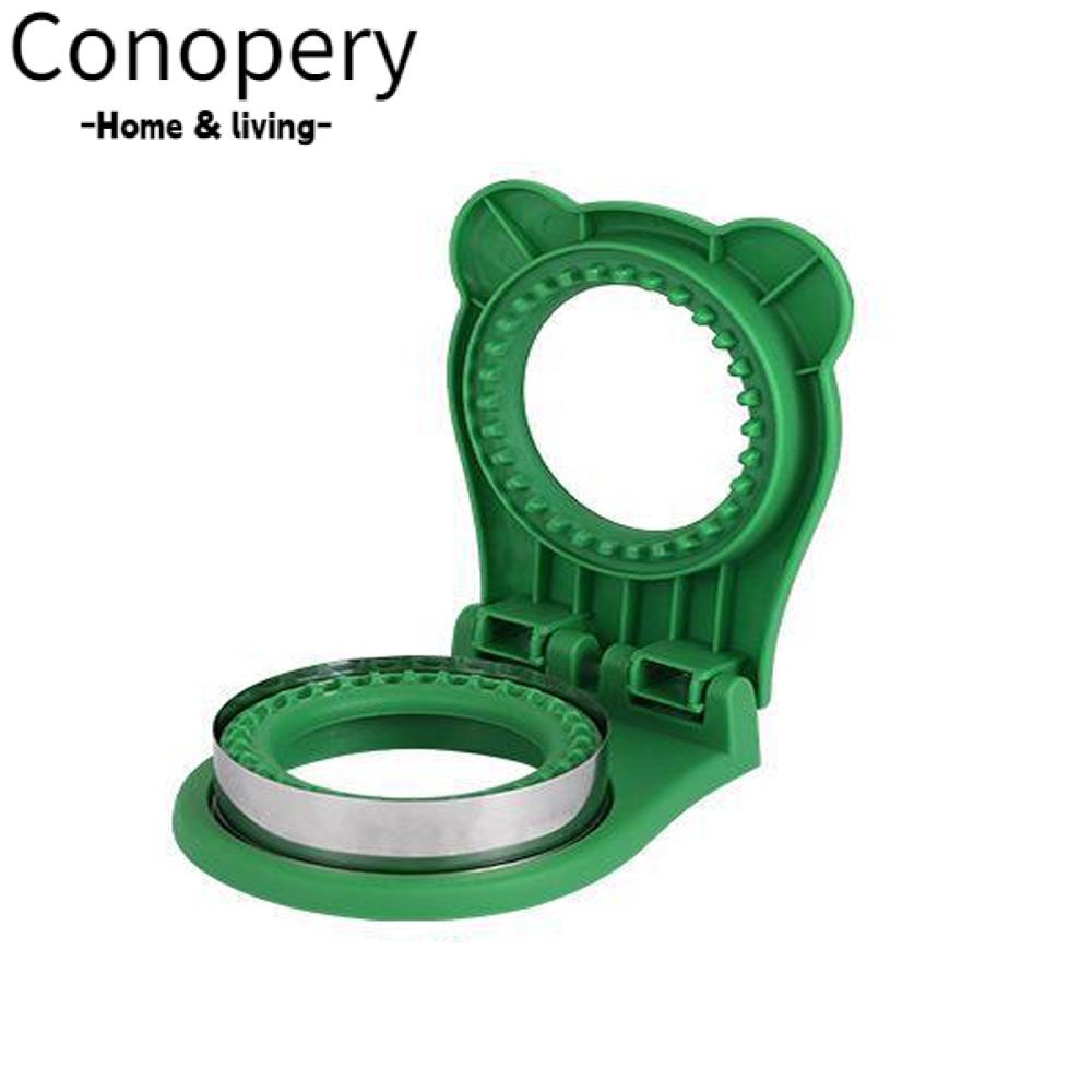 Conopery Máy cắt và niêm phong bánh sandwich, máy làm bánh sandwich màu xanh lá cây dễ sử dụng, với tay bảo vệ không dễ trượt dụng cụ tự làm bánh sandwich bằng thép không gỉ