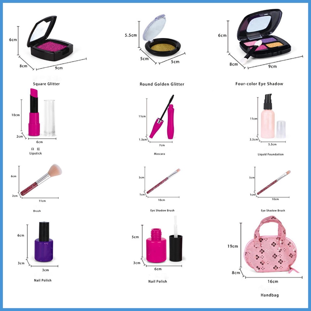 Realistic kids makeup kit giả vờ chơi đồ chơi trang điểm mô phỏng đồ chơi mỹ phẩm cho trẻ em an toàn để chơi ngoại hình thực tế luvn
