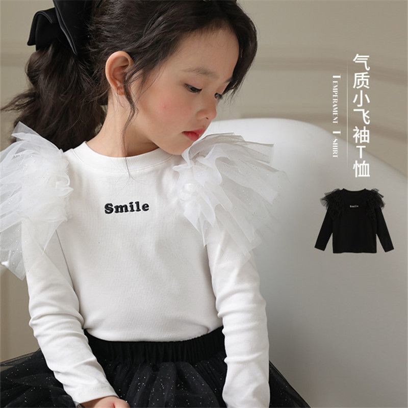 Áo Thun cotton Tay Dài Dáng Ôm Thời Trang Mùa Xuân Xinh Xắn Cho Bé Gái