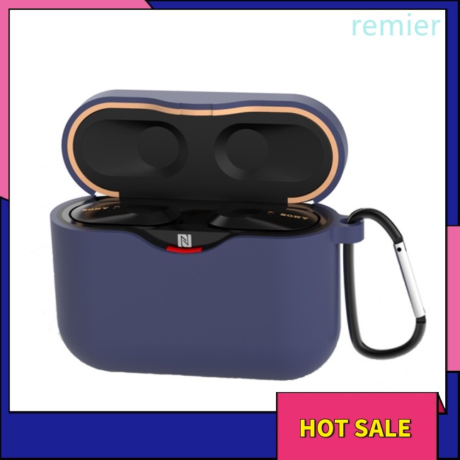 Re silicone case cho sony wf-1000xm3 bluetooth earphone charging box cover soft shell with anti-lost hook