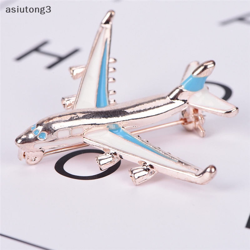 Trâm cài máy bay nhỏ dễ thương trâm cài hợp kim màu xanh pin fighter máy bay mô hình trang sức boutique