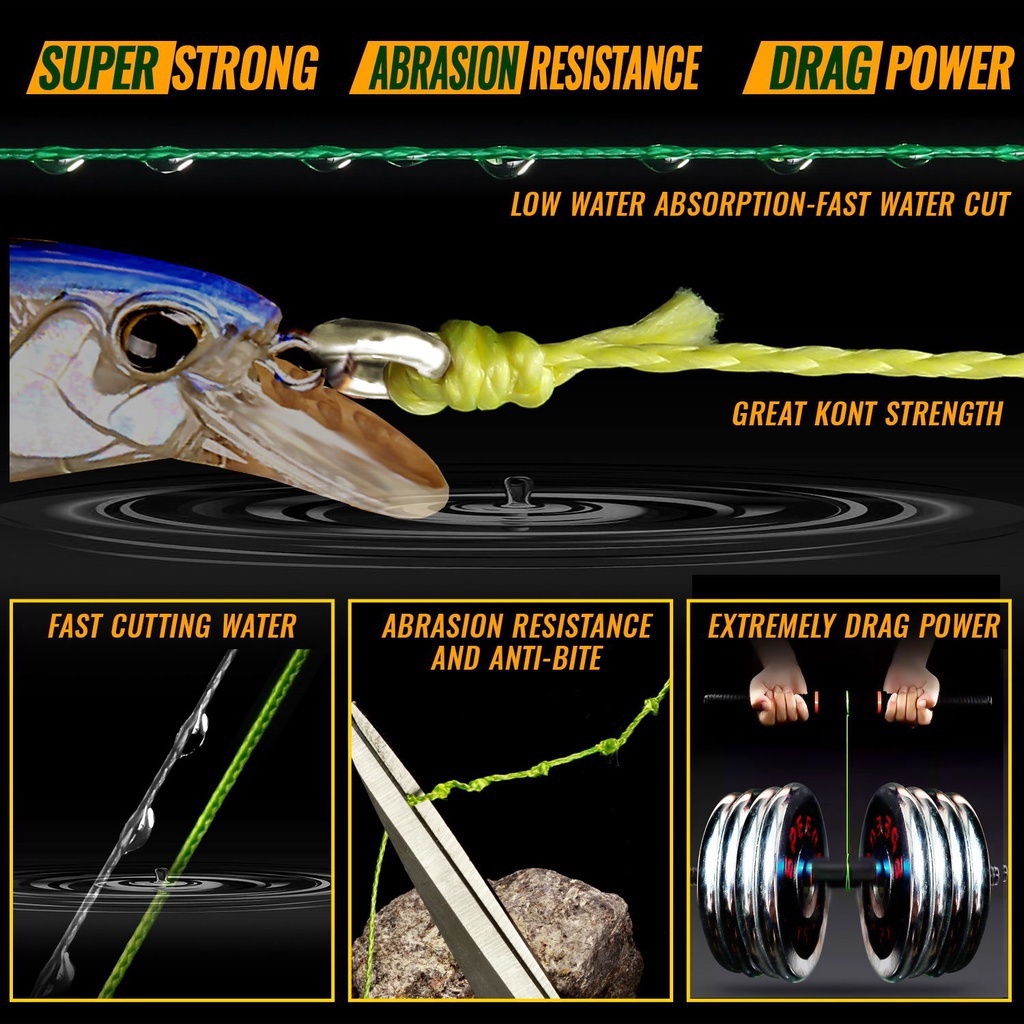 Xoster Cuộn Dây Câu Cá pe Bện 4 Sợi Dài 300m Siêu Chắc Chắn