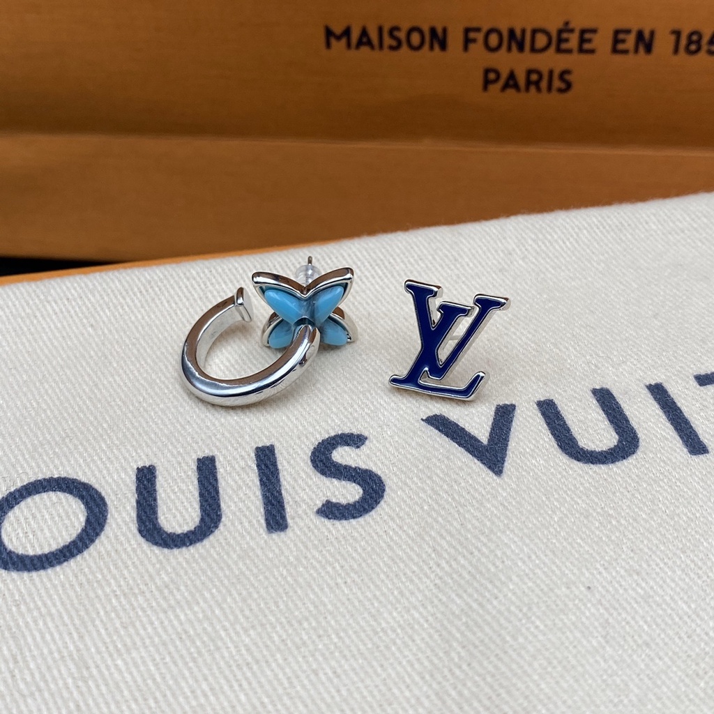 Lv Bông Tai Thép Titan Hình logo Chữ Thời Trang Cho Nữ