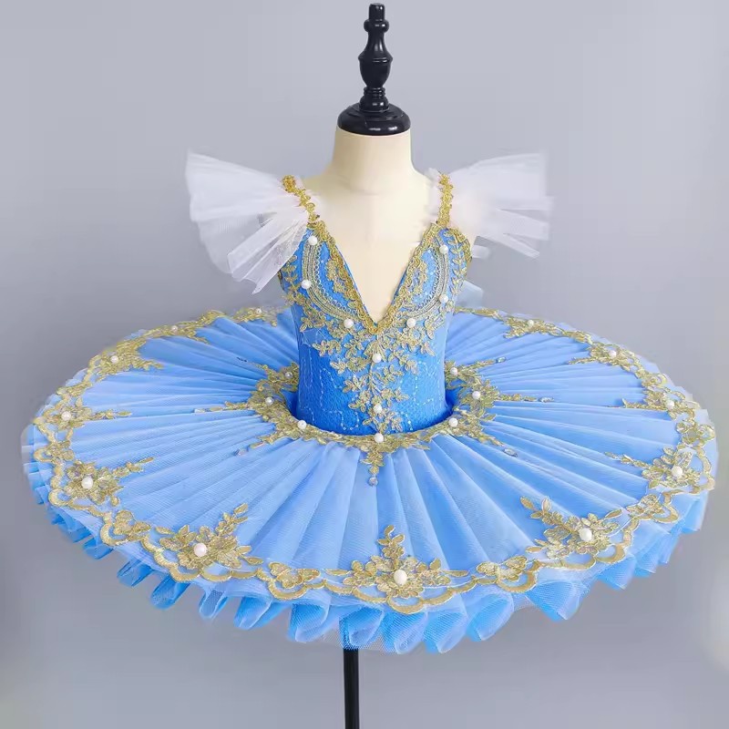 Cô gái ballet trang phục trẻ em little swan lake váy biểu diễn chuyên nghiệp tutu gạc váy quần áo khiêu vũ mùa hè hồng xanh trắng