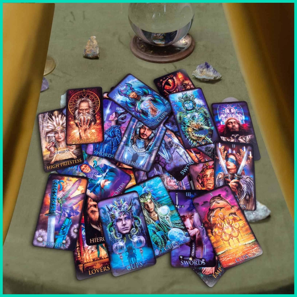 Marchetti tarot cards bộ bài tarot với sách hướng dẫn đặt tài lộc cho người mới bắt đầu và chuyên gia kể bài trò chơi hjuvn