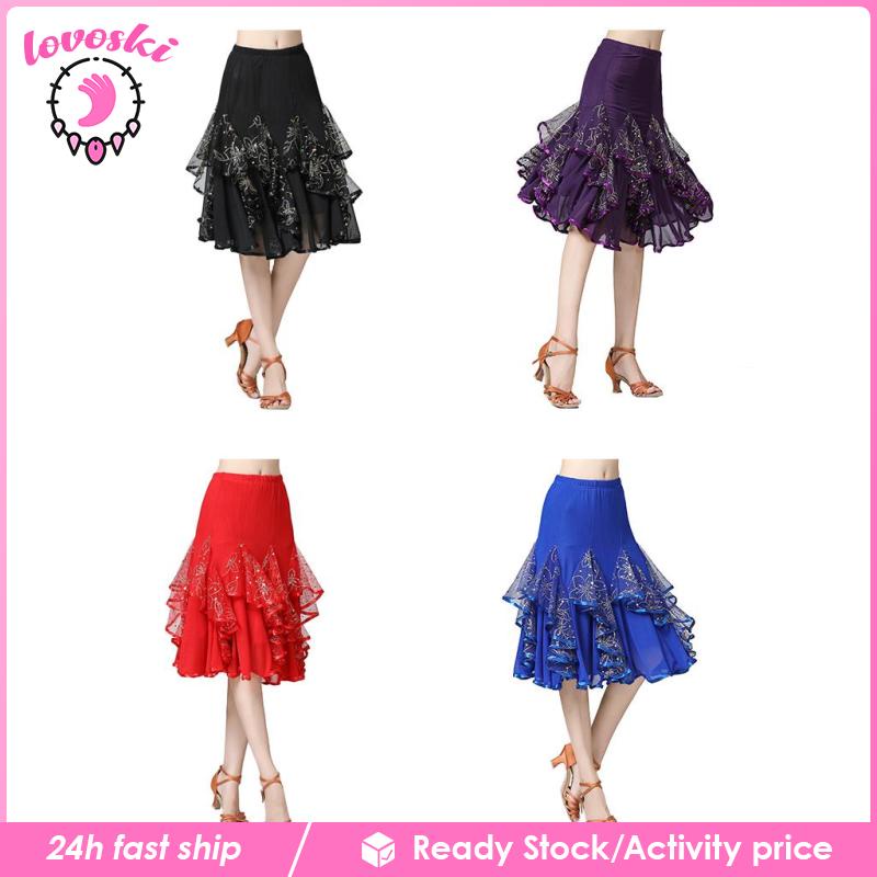 Phụ nữ khiêu vũ latin tango khiêu vũ váy sequin váy khiêu vũ váy hông váy tấm váy trang phục váy latin