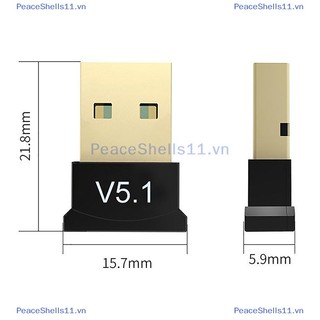 Peaceshells usb bluetooth 5.1 adapter transmitter receiver bluetooth audio bluetooth dongle wireless usb adapter for computer pc laptop.