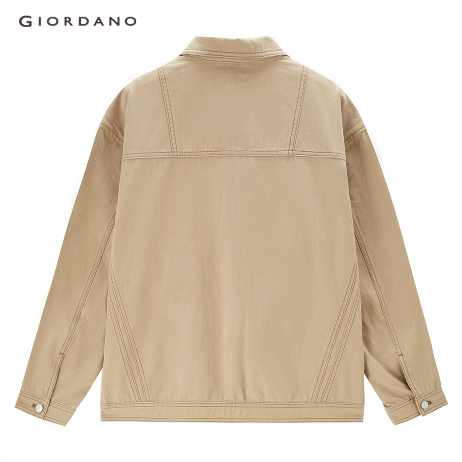 Áo khoác nam GIORDANO 18073601 có túi cổ lật phối màu tương phản thời trang dành cho nam