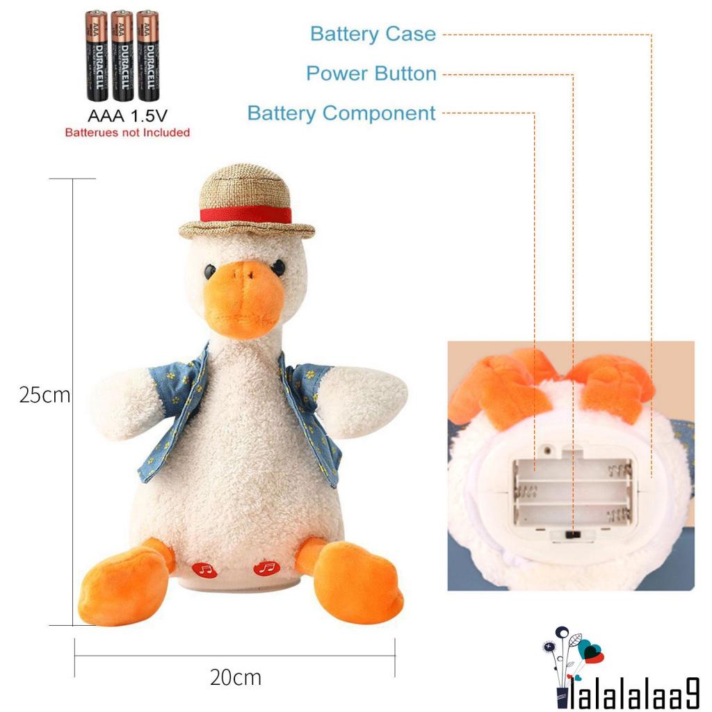 La-belectric Đồ Chơi Búp Bê Vịt Biết Nói Bằng Giọng Nói Nhung Sống Động Trang Trí Búp Bê
