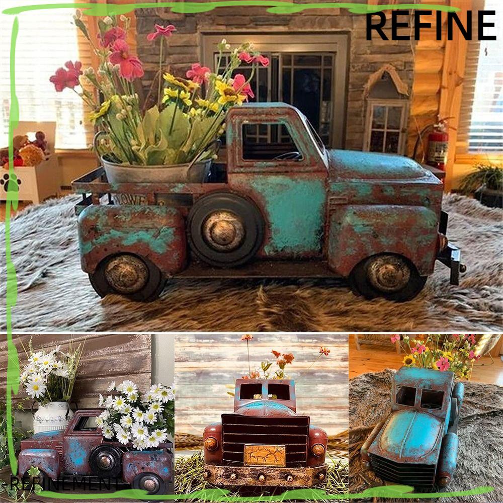 REFINEMENT Chậu Hoa Hình Xe Tải / Cây Xương Rồng Bằng Nhựa Resin Thủ Công Cổ Điển Trang Trí Nhà Cửa