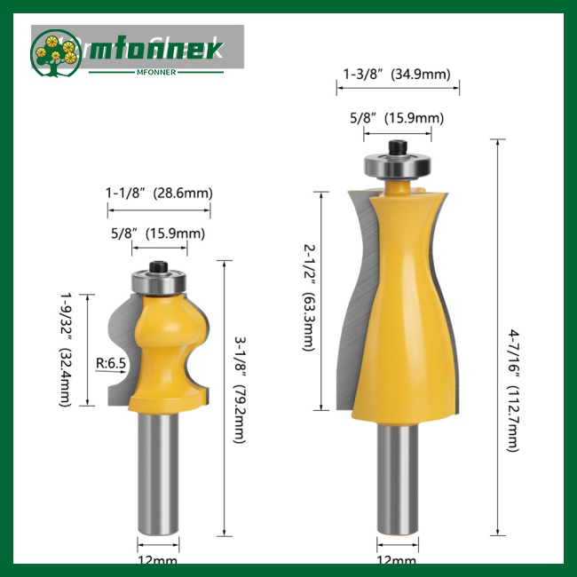 Mfonner 2 cái / bộ máy phay gỗ hợp kim rắn chống kickback thiết kế công cụ cắt cho bàn cửa