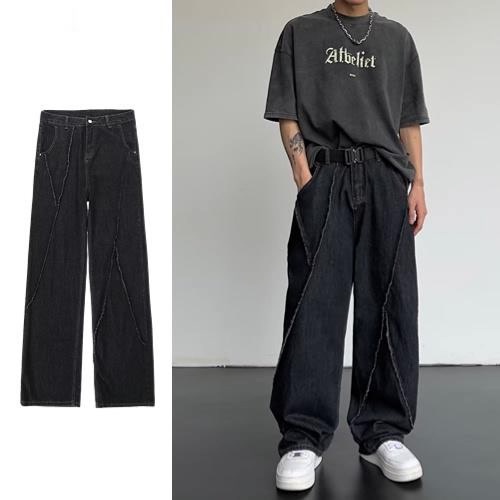 Order Quần jean ống rộng nam  phong cách Hàn Quốc unisex quần hiphop nam retro  quần jean ống đứng quần jean TB