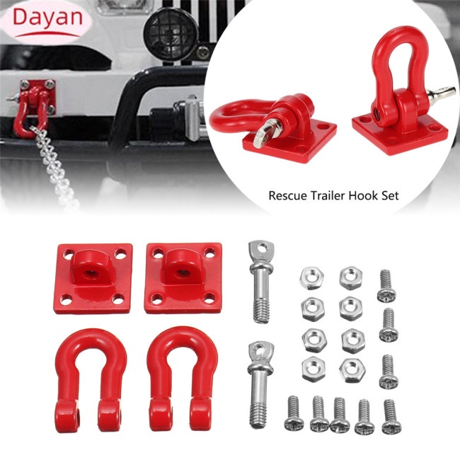 Dayan 1 cặp kim loại trailer móc cùm khóa cho wpl / d90 rc car crawler bộ phận xe tải quân sự