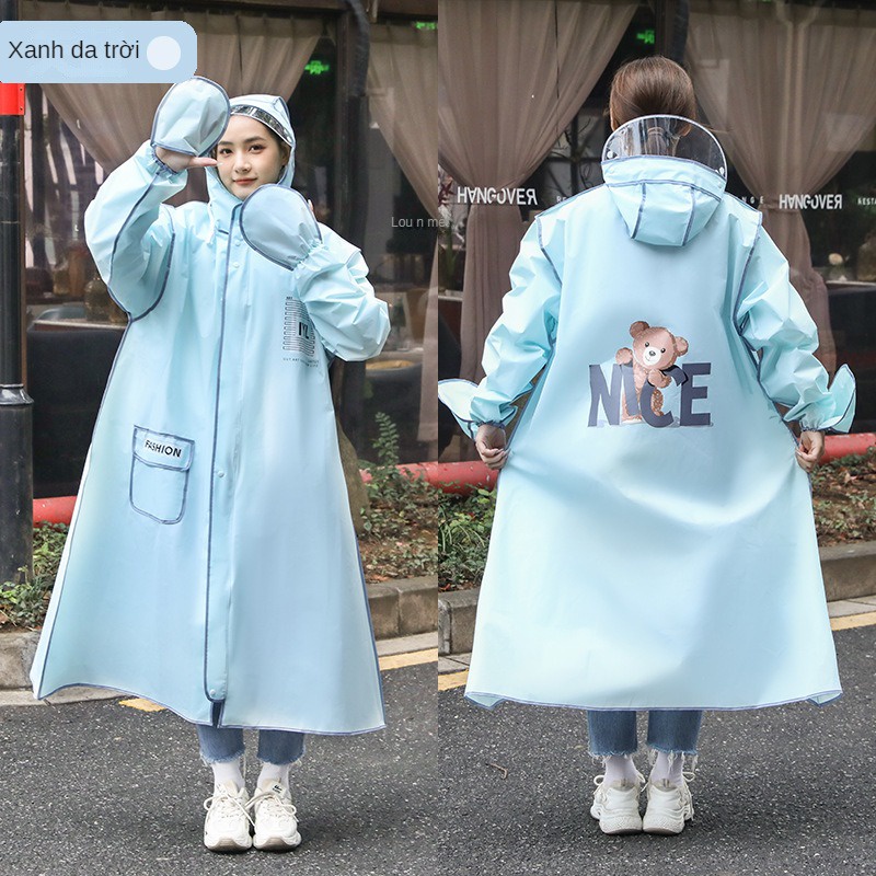 Áo mưa gấu có khóa kéo đẹp, tiện lợi - áo mưa xe máy dài, thời trang, siêu bền
