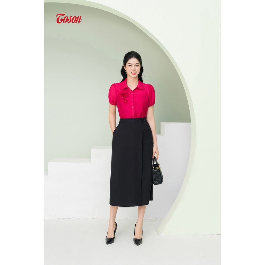 Quần giả váy dáng dài, đen đũi xước 26032B63 Toson