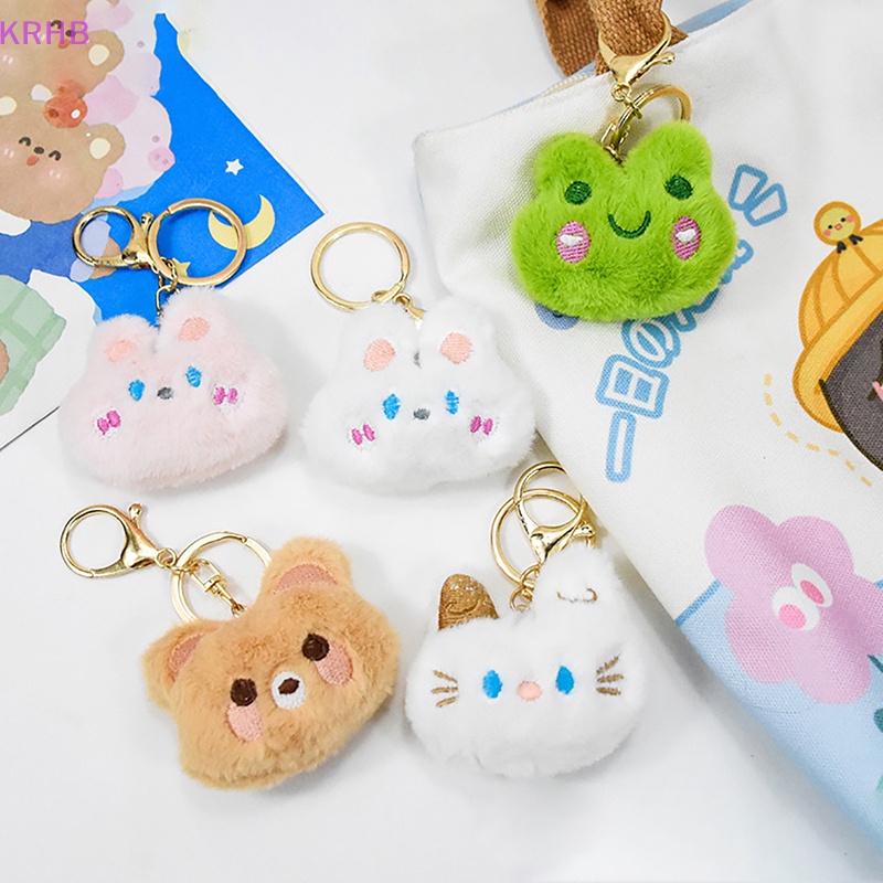 Krhb kawaii thỏ sang trọng búp bê ếch dễ thương búp bê sang trọng đồ chơi thú nhồi bông móc khóa mặt dây chuyền túi trang trí cho bé gái quà tặng trẻ em mới