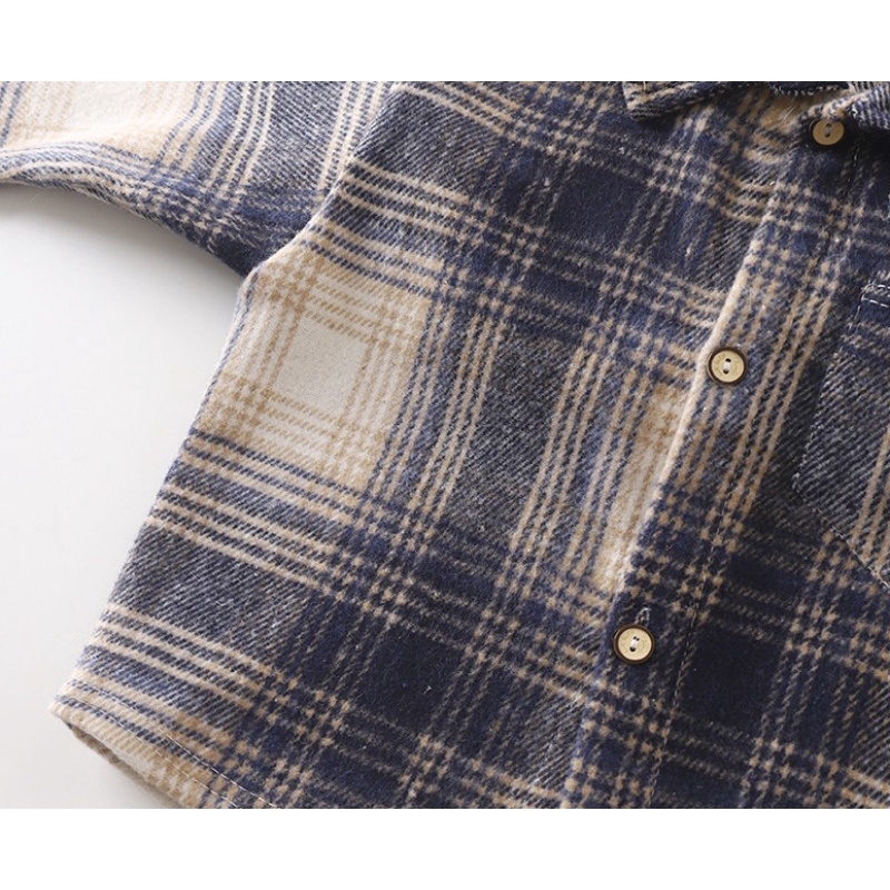 90-160cm phiên bản hàn quốc áo sơ mi dài tay cho trẻ em mùa xuân thu bé trai bé gái thời trang phong cách phương tây áo khoác kẻ sọc áo khoác sẵn sàng vận chuyển nhanh