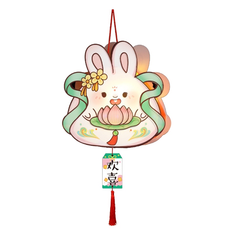 Blg Đèn Lồng Thủ Công Cầm Tay Hình Hoa Anh Đào Thỏ Cho Lễ Hội Trung Thu - lucky bu