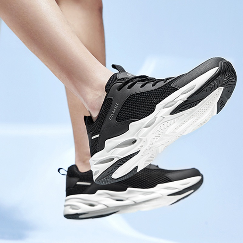 Giày thể thao AMERICAN CAMEL đế mềm nhẹ chống trượt phối lưới thoáng khí thông thường cho nam