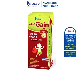 Sữa colos gain 180ml thùng 48 hộp - vitadairy