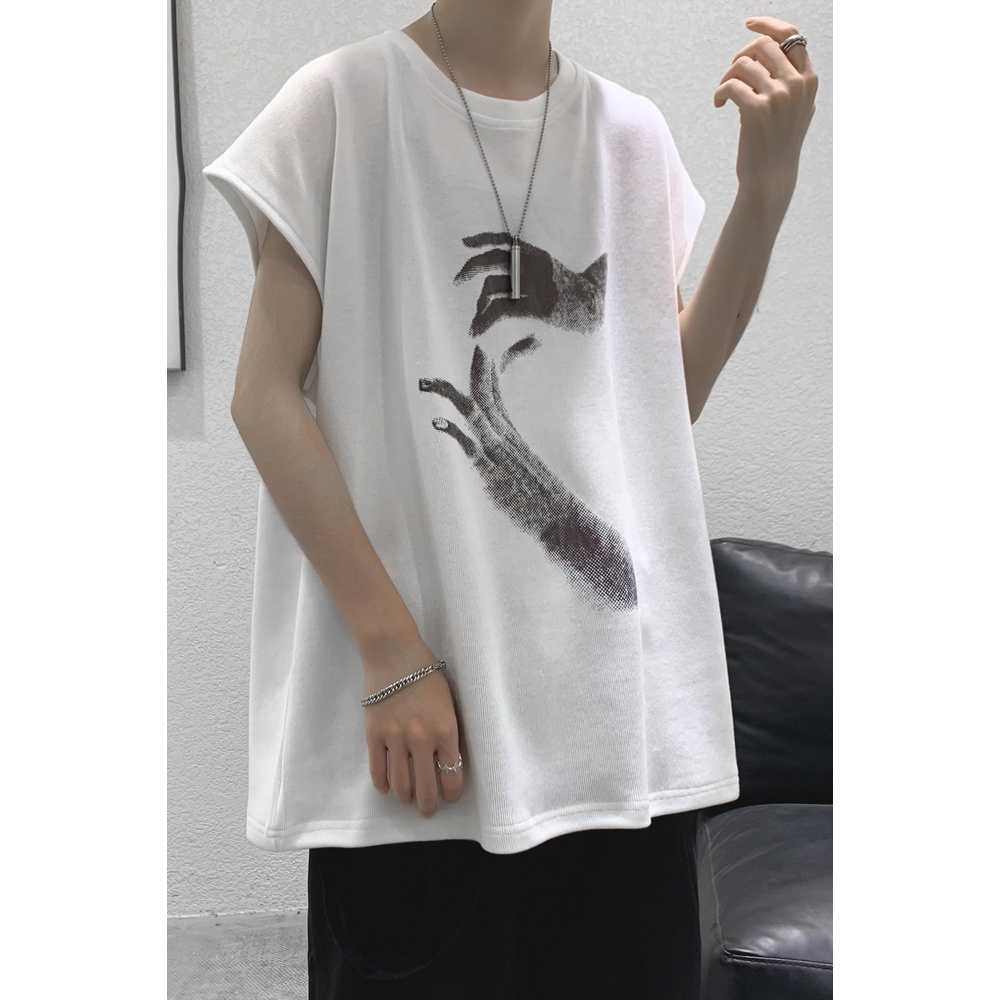 Áo Thun Ba Lỗ In Chữ Phong Cách hip hop Đường Phố Nhật Bản Cỡ Lớn M-5XL Dành Cho Nam