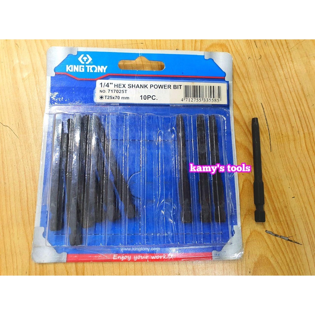 Mũi xiết vít hoa thị 1/4 inch 70mm Kingtony T15 T20 T25 T27 T30 T40 717015T 717020T 717025T 717027T 717030T 717040T