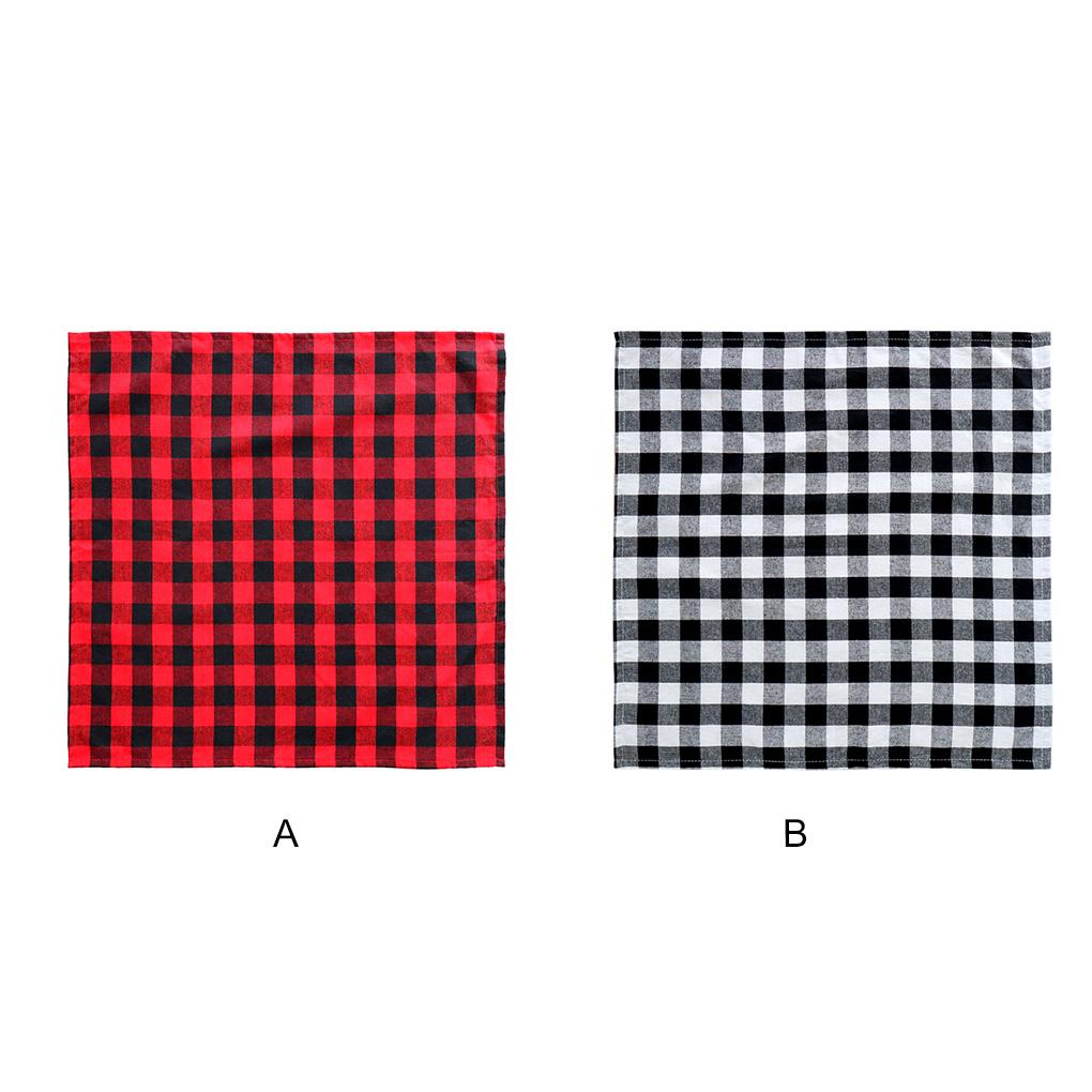 Set 6 Khăn Ăn Cotton Hình Vuông Màu Đỏ Đen Đa Ứng Dụng