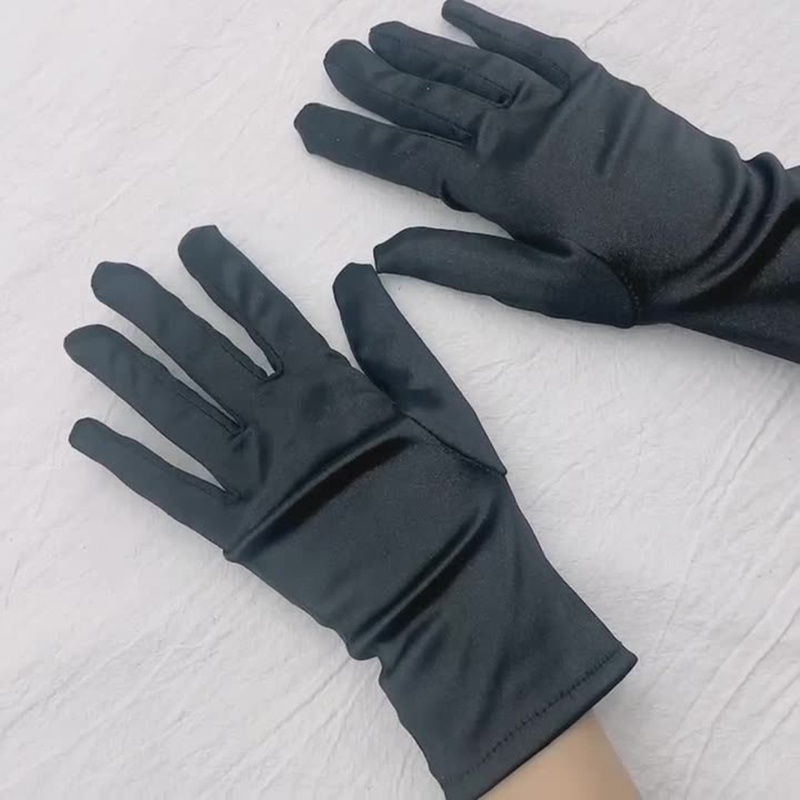 1 Đôi Găng Tay satin Ngắn Màu Trơn Thời Trang Cho Cô Dâu