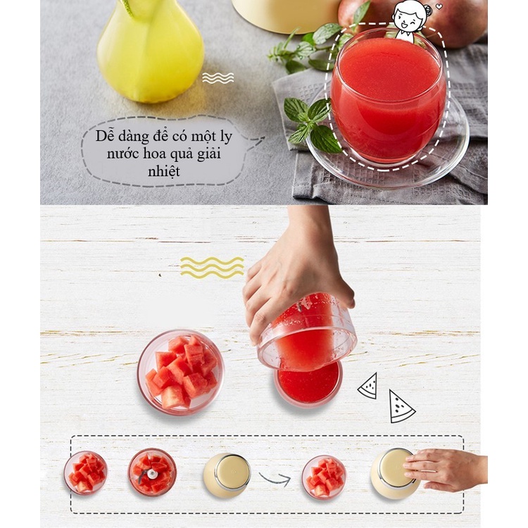 Máy xay đa năng cầm tay 6 lưỡi SEKA, công suất 200W, dung tích 300ml, cối thủy tinh cao cấp chịu lực, chịu nhiệt