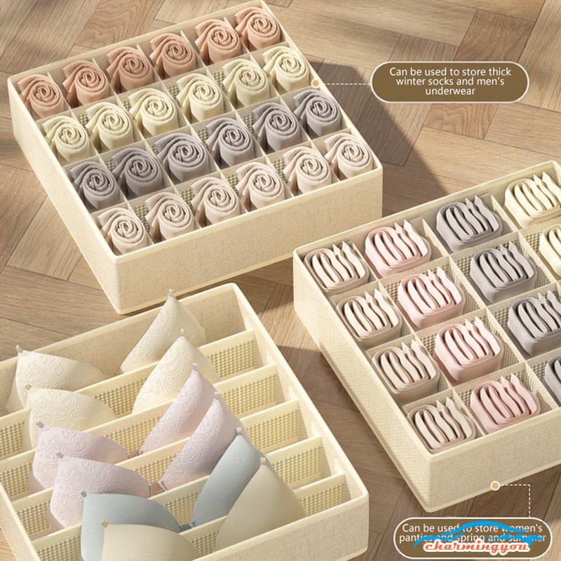 hộp vải đựng bảo quản đồ lót, khay đựng quần áo tất vớ vải không dệt tiết kiệm diện tích 6, 7,11, 24 ngăn