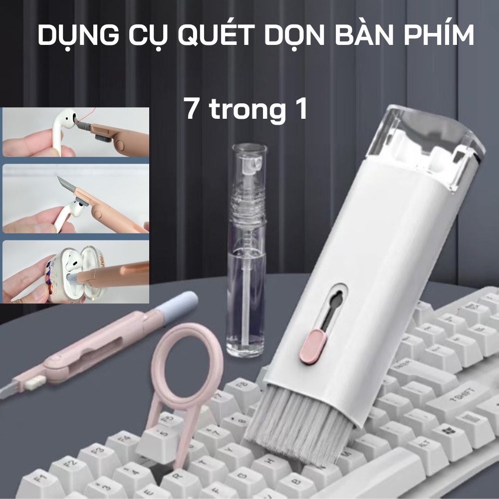 Bộ Dụng Cụ Vệ Sinh Bàn Phím Máy Tính Tai Nghe Đa Năng 7 Trong 1 Siêu Tiện Lợi Nhỏ Gọn Dễ Dàng Đem Theo - Acstore
