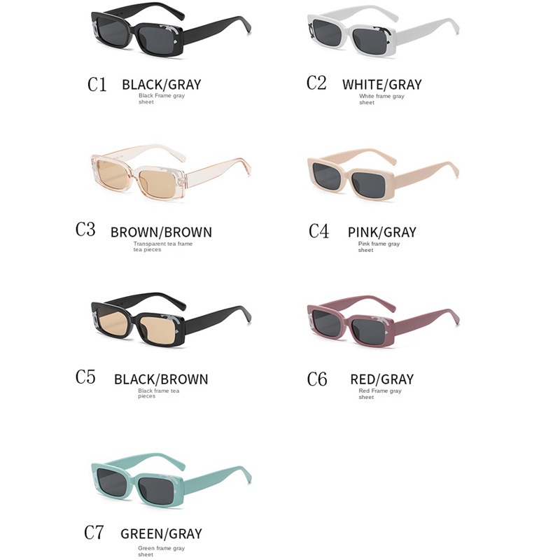 Kính Mát Gọng Vuông Nhỏ Chống Tia UV Thời Trang Hàn Quốc Cho Nam Nữ Y2K