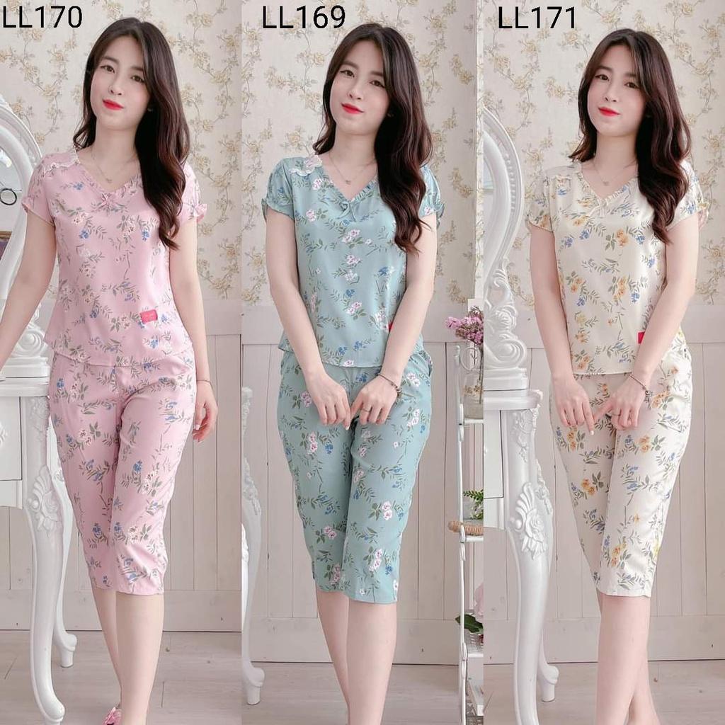 , đồ nữ mặc nhà sau sinh mẫu cổ bèo gắn nơ siêu xinh, mặc mùa hè mát mẻ
