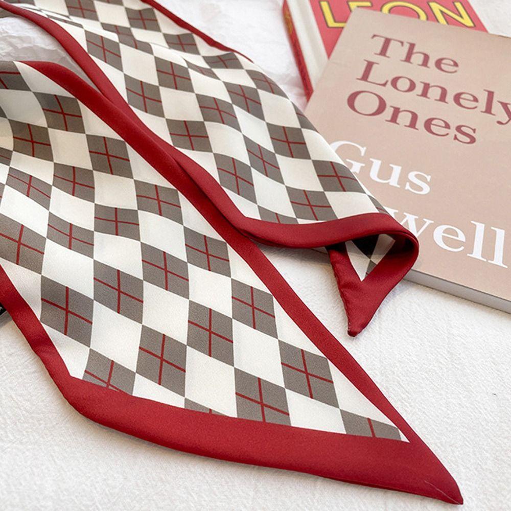 Khăn Choàng Cổ Dài In Họa Tiết Hoa / Chữ WMES15H Phong Cách Hàn Quốc Thời Trang Cho Nữ