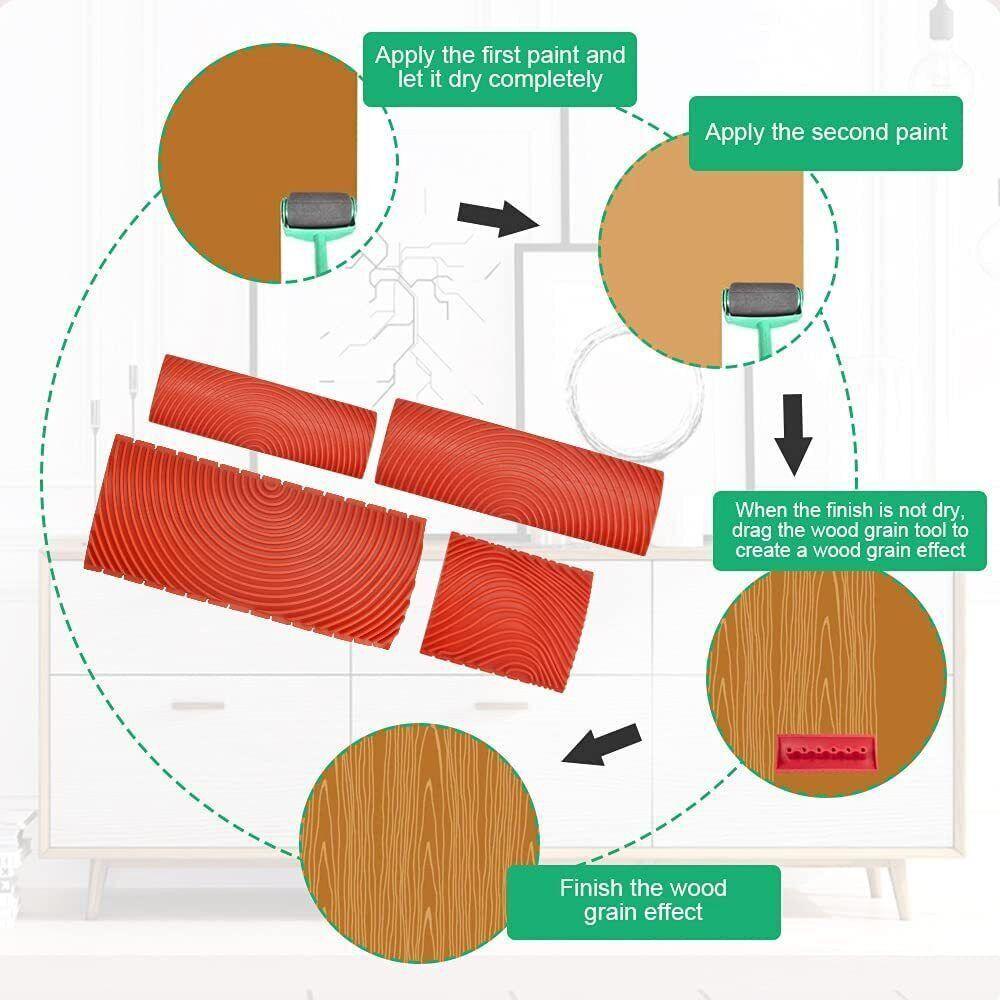 Cây Lăn Sơn Tường Bằng Cao Su Giả Gỗ DIY