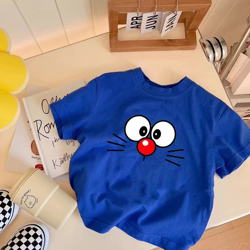 Doraemon Áo Thun Tay Ngắn In Hình Doremon Dễ Thương Sáng Tạo Thời Trang Cho Bé