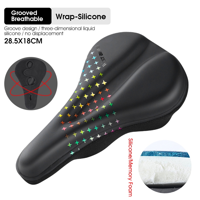 Đệm Bọc Yên Xe Đạp Chất Liệu Da PU + Xốp silicone Dày Dặn