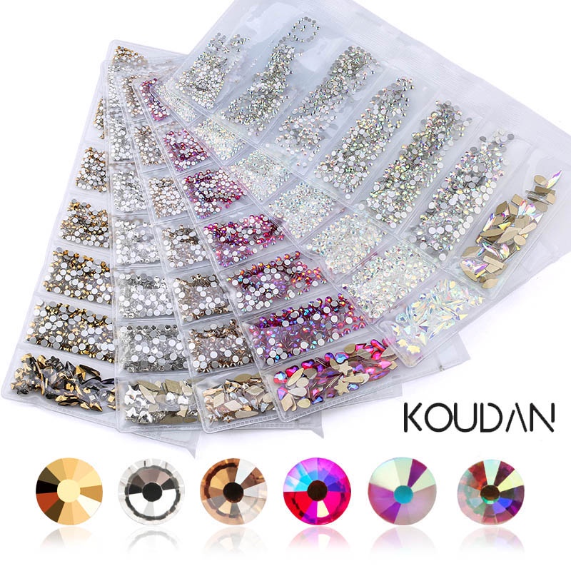 Set 1740 Đá Pha Lê Nhiều Kích Cỡ Đính Móng Nghệ Thuật