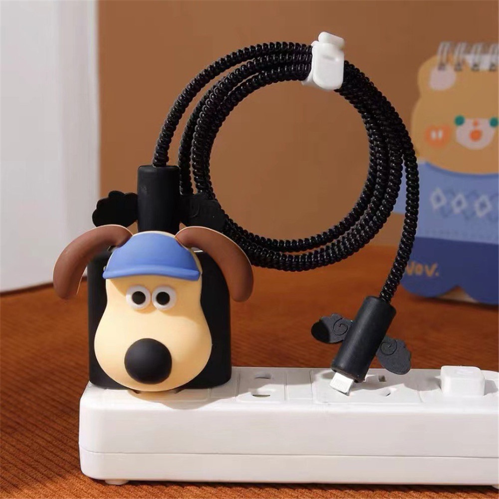 Vỏ Bọc Bảo Vệ Dây Cáp Sạc Iphone 18w / 20w Hình Chú Chó Master Dễ Thương