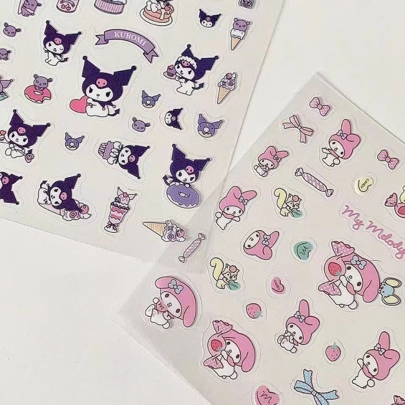 Miếng Dán PVC Trong Suốt Chống Thấm Nước Họa Tiết Hoạt Hình Dễ Thương Dùng Trang Trí Sổ Tay / Nhật Ký DIY