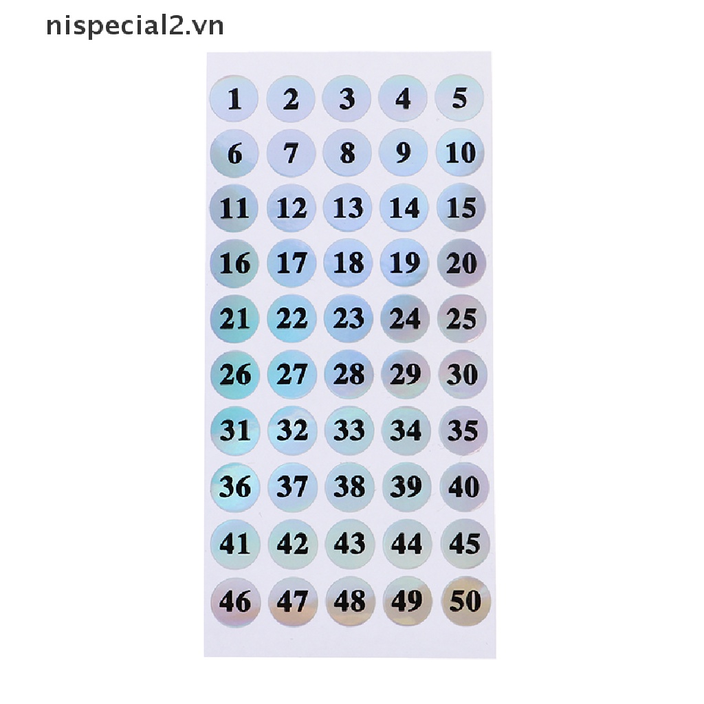 Set 1-250 Miếng Dán Đánh Dấu Số Laser Trang Trí Móng Tay