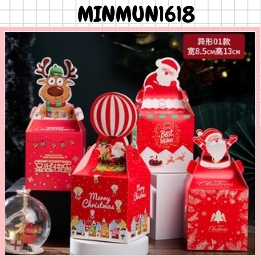 Hộp quà noel trang trí đựng quà vỏ hộp hàng loại 1 giáng sinh trộn mẫu khác nhau