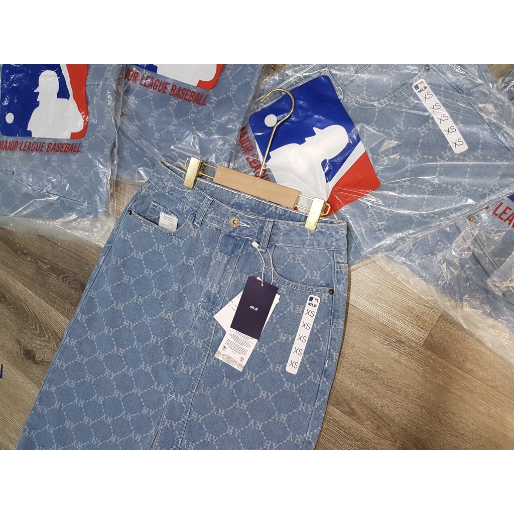 Chân Váy Jean M.L.B Họa Tiết