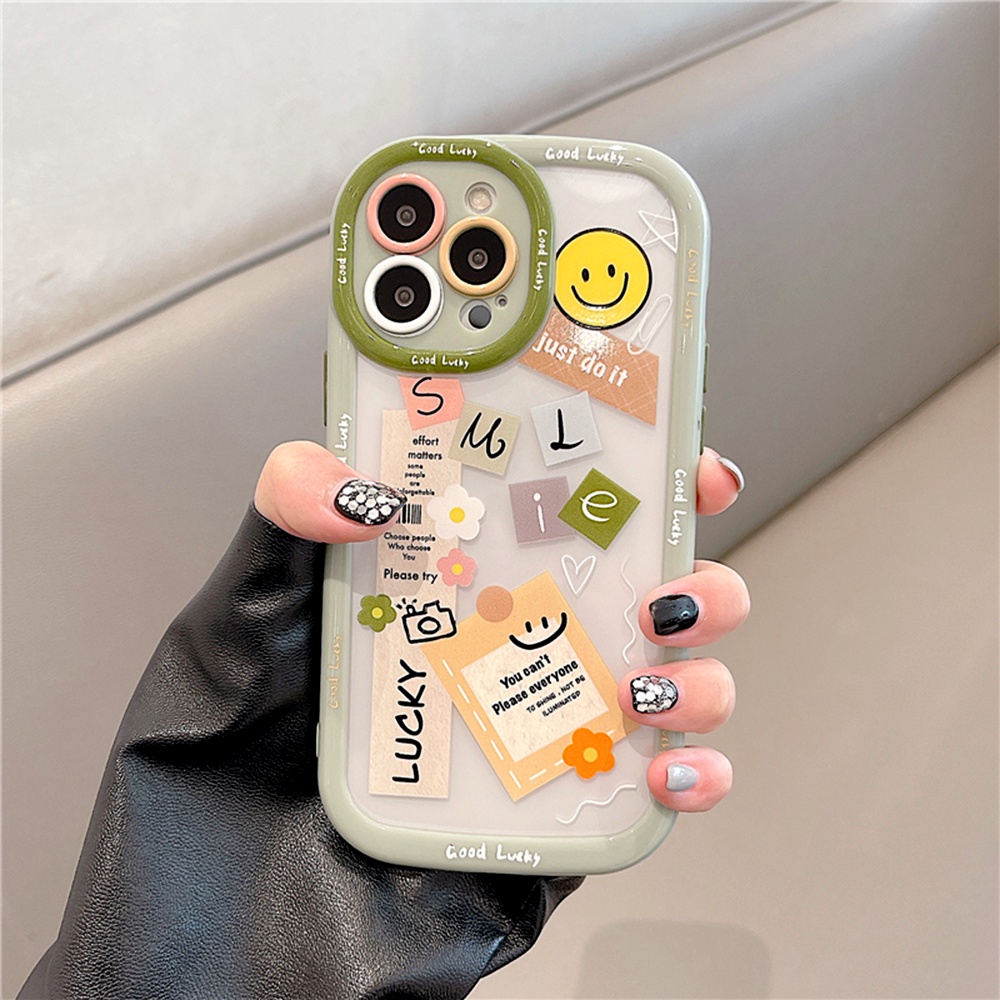 Ốp Điện Thoại TPU Mềm Trong Suốt Họa Tiết Mặt Cười Chống Sốc Chống Bụi Cho IPhone 11 12 13 14 Pro Max