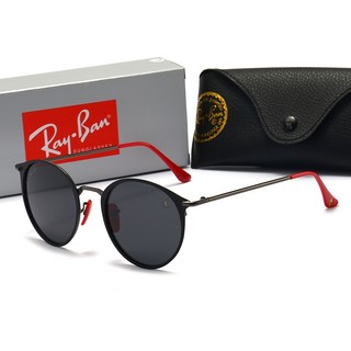 2022ray-ban Kim Loại phân cực Kính mát cho người đàn ông Phụ nữ FERRARI Cat Eye với hộp ban đầu