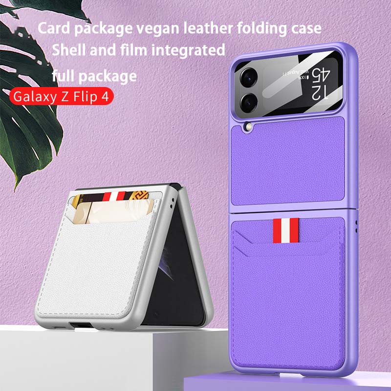 Bao Da Điện Thoại Nắp Gập 3 / 3 Màn Hình Màu Trơn Dành Cho Samsung Galaxy Z Flip 4
