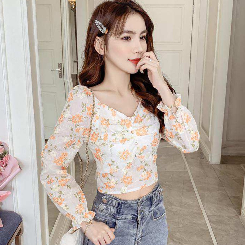 IELGY Áo Sơ Mi Tay Dài Cổ Chữ v Thời Trang Dành Cho Nữ