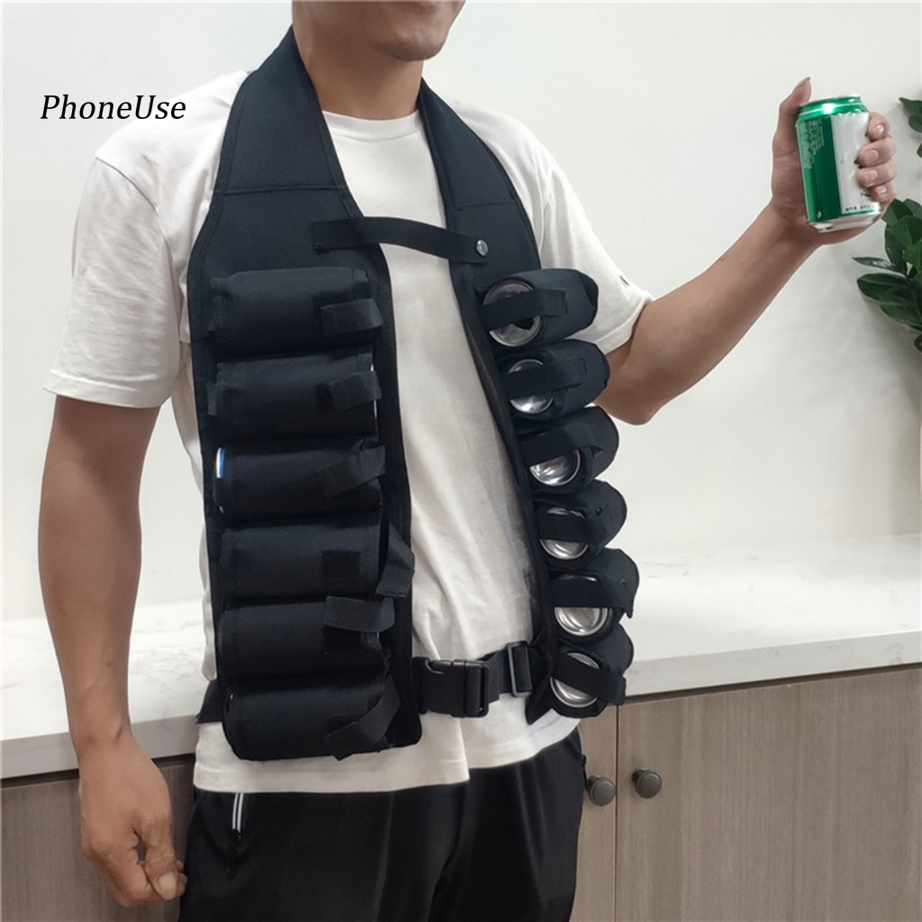 Áo Khoác Da PU Không Tay Nhiều Túi Thoáng Khí Có Khóa Cài Dùng Đựng Bia