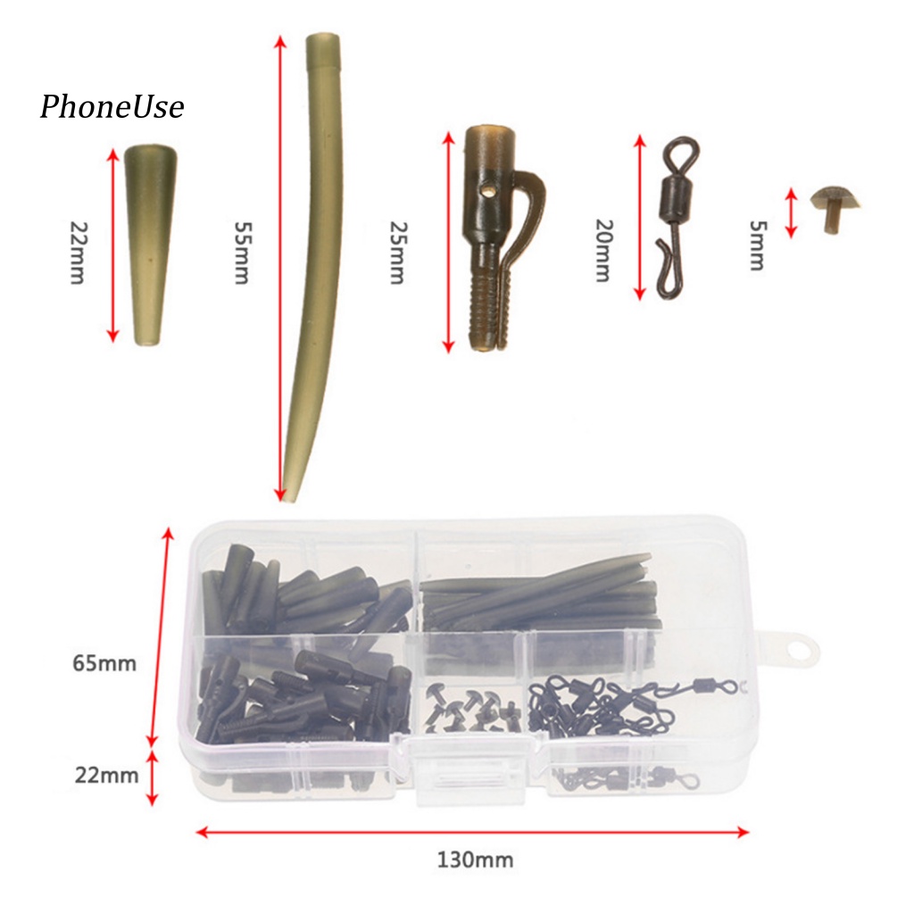 Pu Set 100 Kẹp Cố Định Dây Câu Cá Bằng Cao Su Chống Mòn