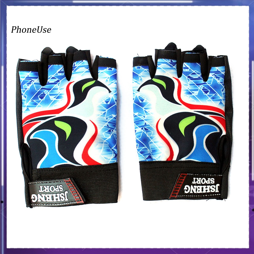 1 Đôi Găng Tay Da PU Hở Ngón Độ Co Giãn Cao Chống Trượt Có Thể Điều Chỉnh Hỗ Trợ Câu Cá / Leo Núi / Săn